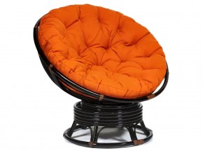 Кресло-качалка Papasan w 23/01 B с подушкой Antique brown, ткань Оранжевый в Нижневартовске - nizhnevartovsk.магазин96.com | фото