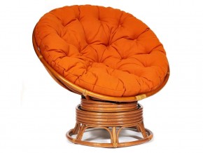 Кресло-качалка Papasan w 23/01 B с подушкой Cognac, ткань Оранжевый в Нижневартовске - nizhnevartovsk.магазин96.com | фото